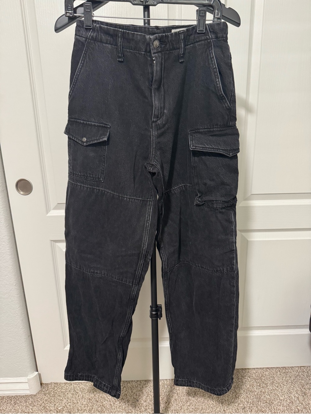 rag & bone Black Wide-Leg Cargo Jeans